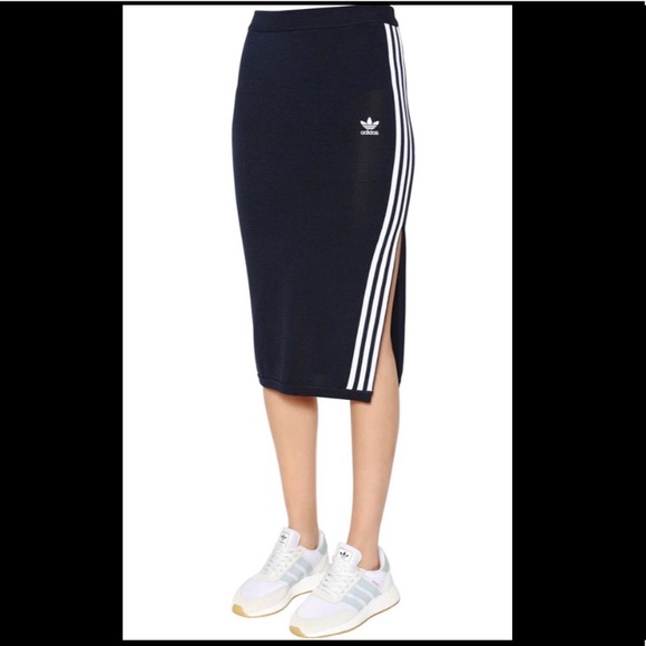 Adidas 3 stripe midi skirt, Navy, Small - Picture 5 of 5